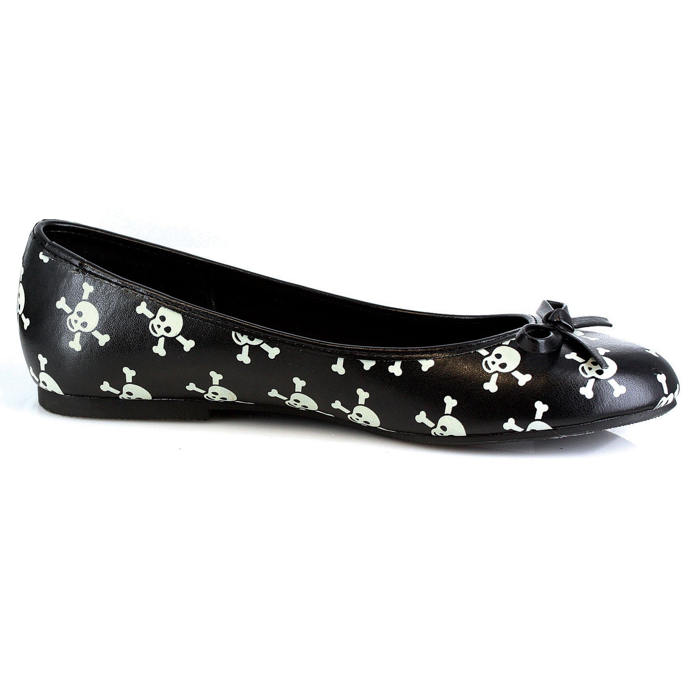 016-CROSSBONES Ellie Shoes Glow In The Dark Skull Ballet Flat. Women FLATS SALES 2 IN