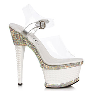 649-ANGEL 6" Heel W/Textured Platform & Rhinestone Accents