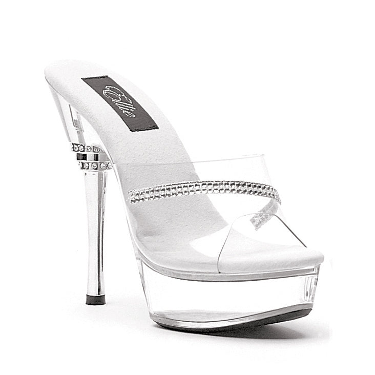 678-JESSE Ellie Shoes 6" Rhinestone Heel Mule W/Rhinestone On Upper. 6 INCH HEEL SALES 6 IN
