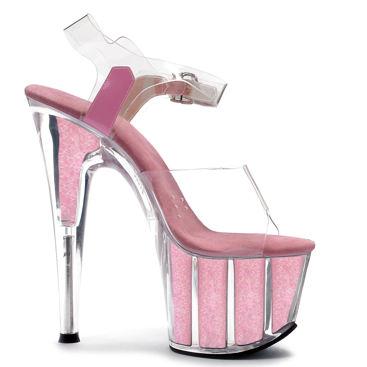 709-GLITTER Ellie Shoes 7" Pointed Stiletto Sandal W/Glitter In Platform. 7 INCH HEEL