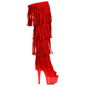 709-SEQUOIA 7" Heel Thigh High Boot With Fringe