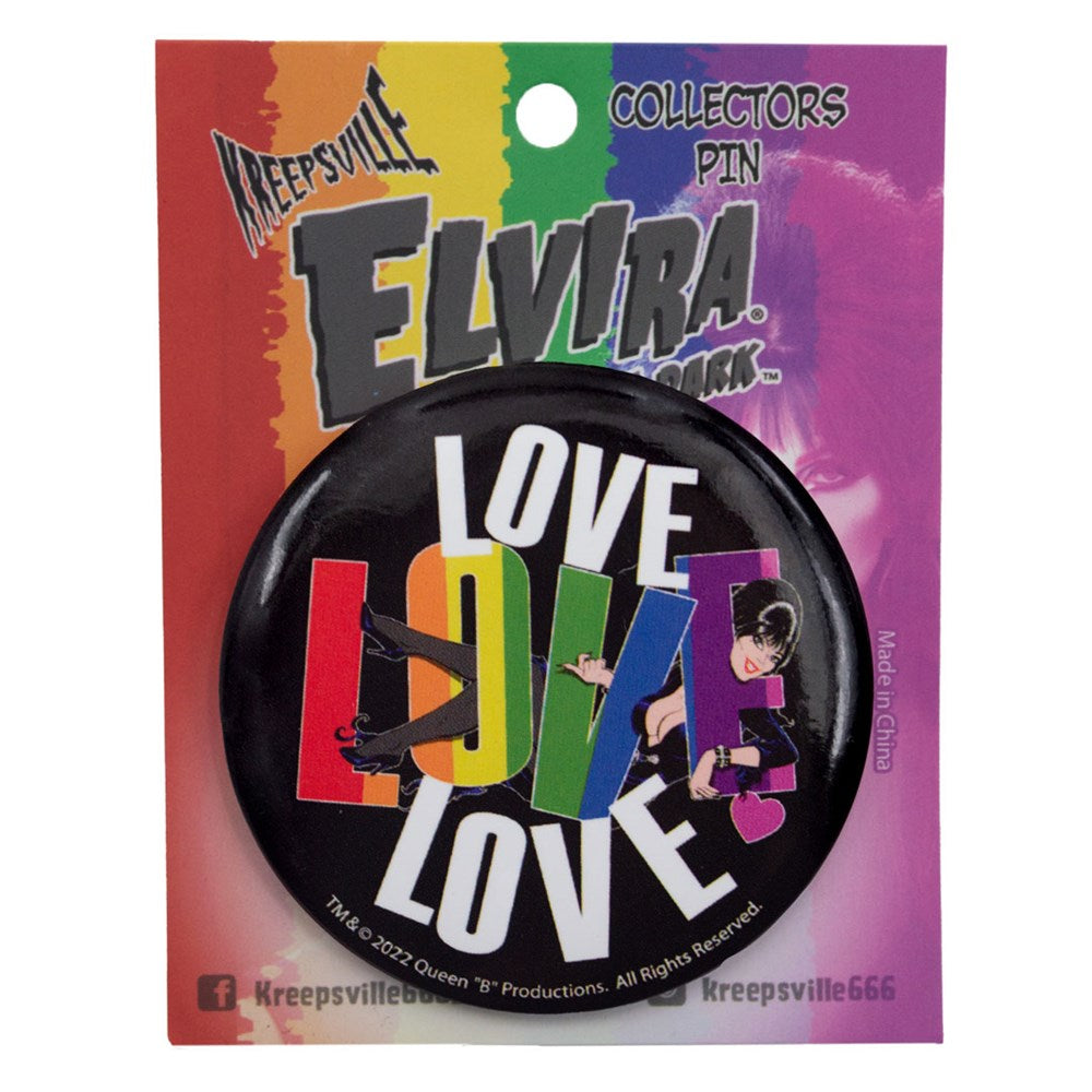 Elvira Love Large Round Button Badge