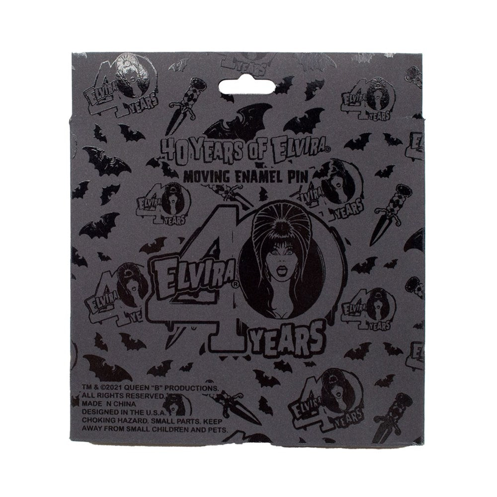 Elvira 40 Years Logo Red Glitter Enamel Pin