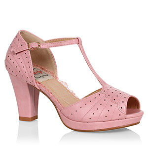 BP303-FRANNIE 3" T-Strap Peep Toe Shoe
