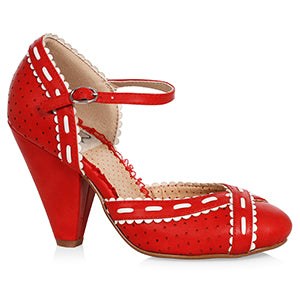 BP403-SIDNEY 4" Heel Two Tone Closed Toe Pump