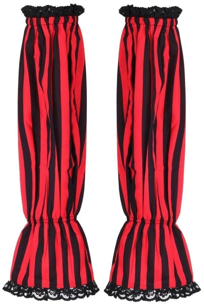 Black/Red Striped Smocked Sleeves