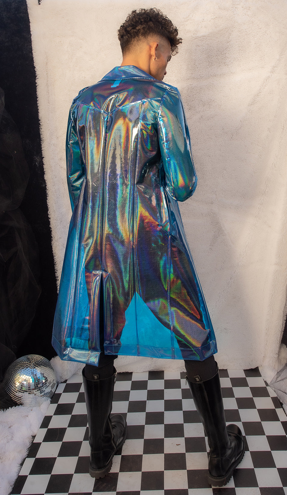 FE240 - Rubberized Vinyl Trench Coat for Rave Clubwear Festival at Hip Crypt by J. Valentine