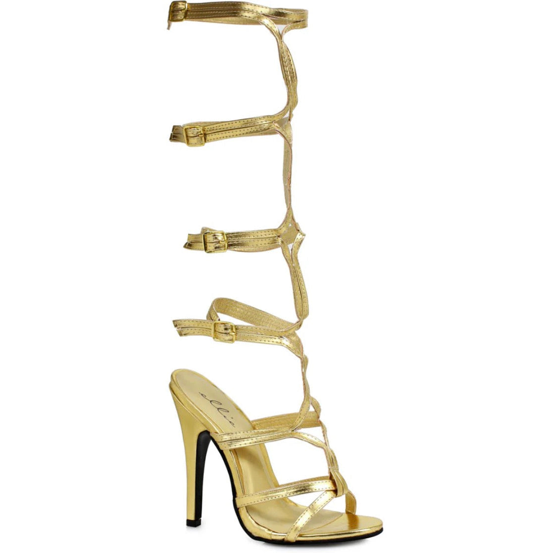 510-SEXY-PC 5" Heel Knee High Strap Up Sandal.