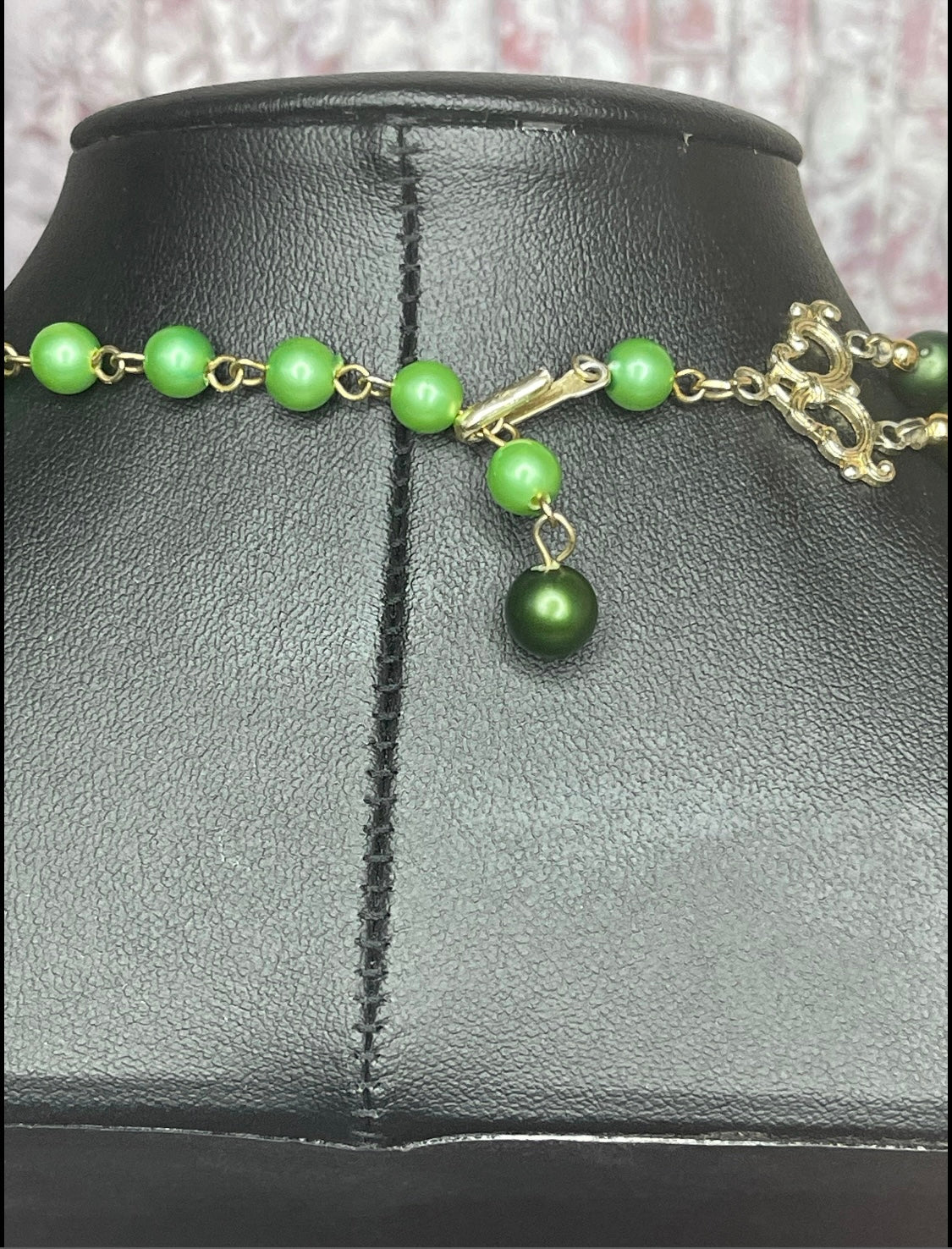 Emerald Green Graduated Multi Strand Beaded Necklace