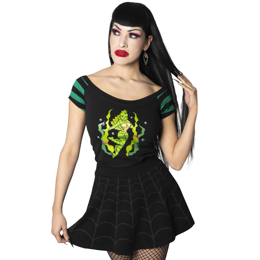 She Creature Glitter Shoulder Top