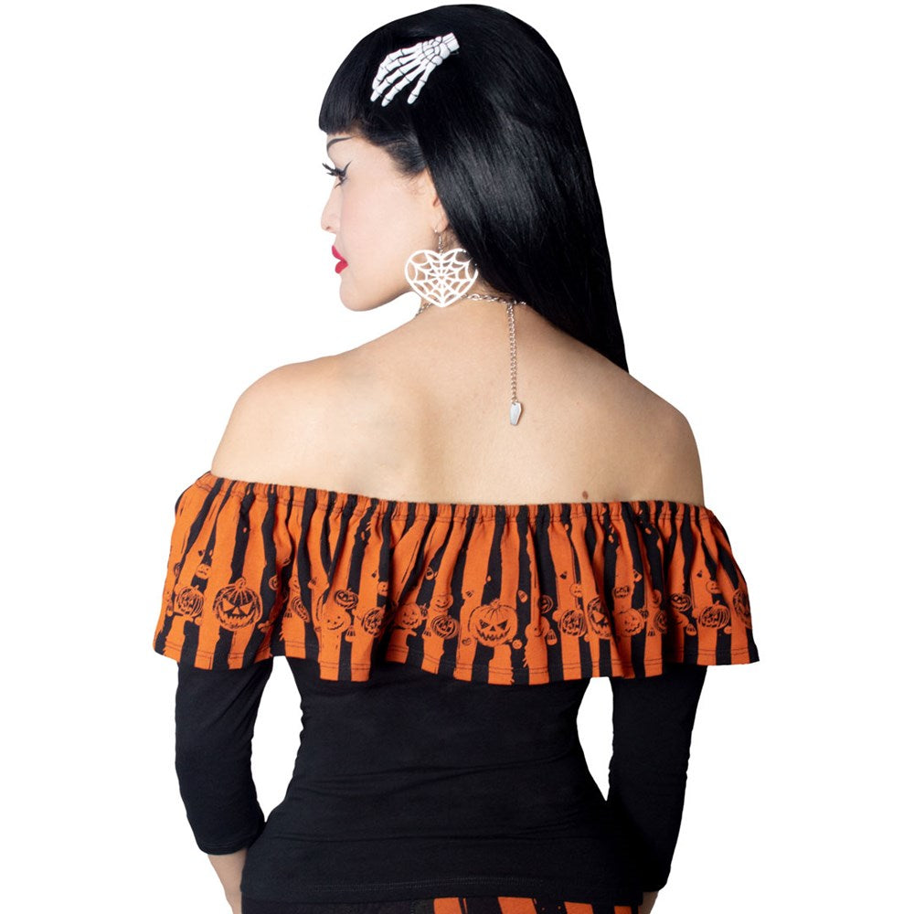 Ruffle Top Trick Or Treat Stripe