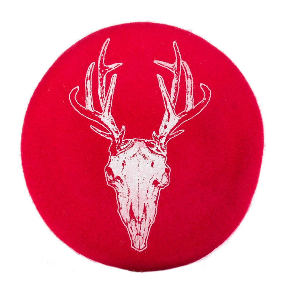 Deer Skull Red Beret