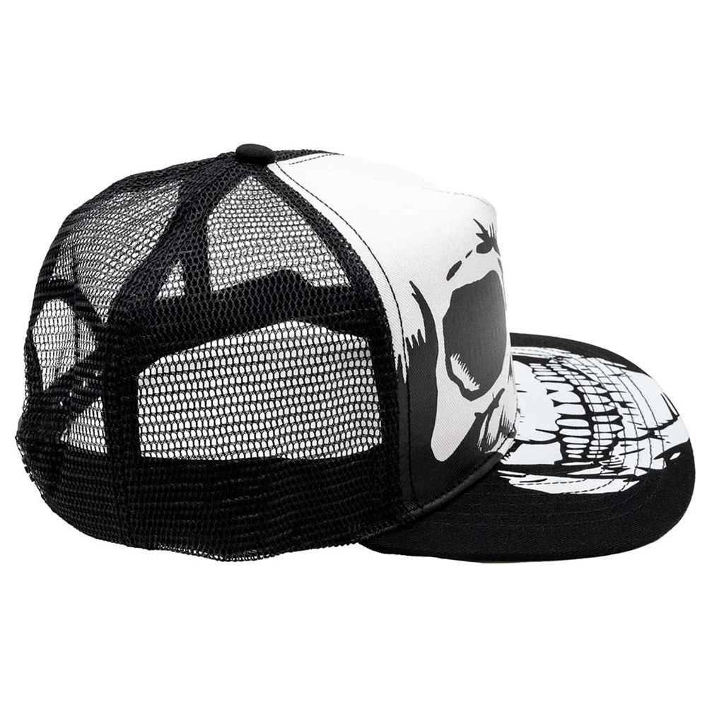 Big Skull White Trucker Hat