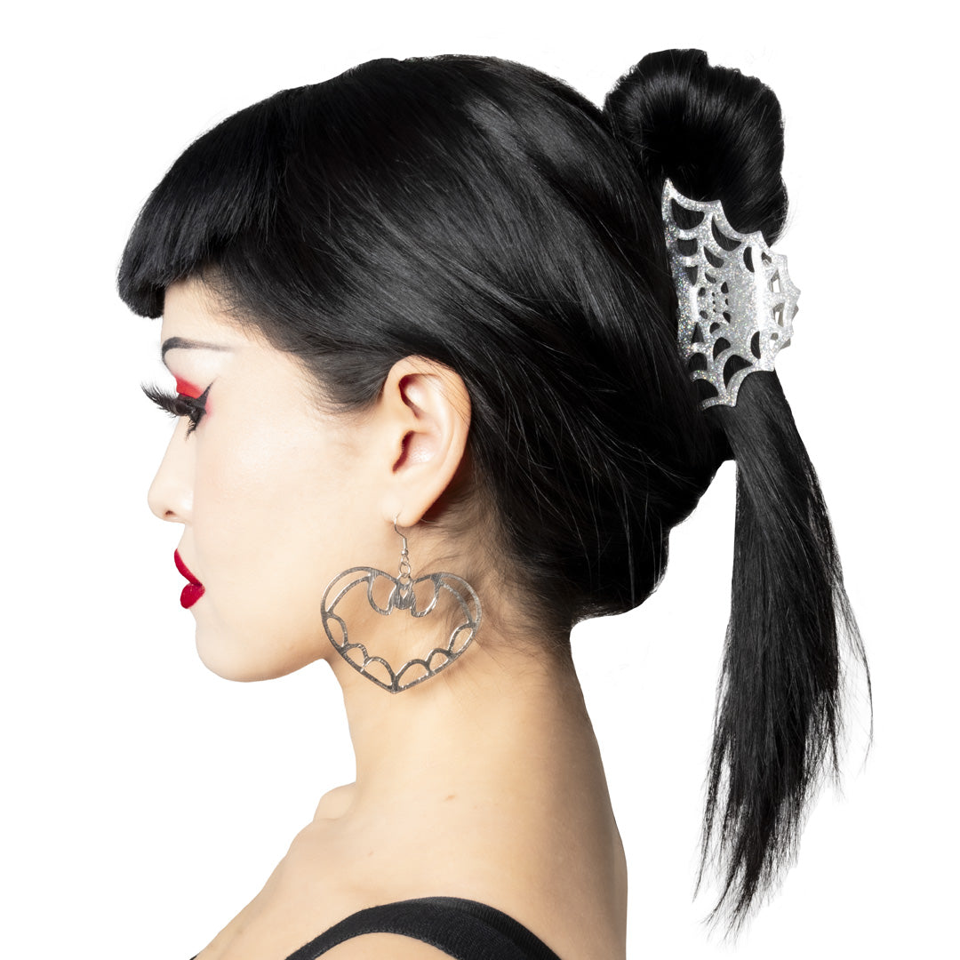 Spiderweb Hair Claw Clip Silver