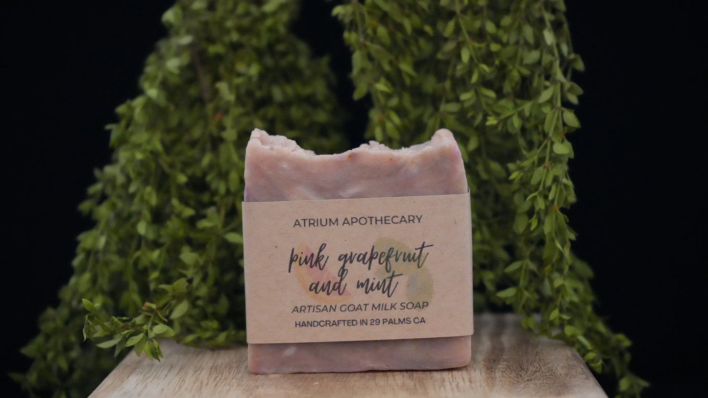 Pink Grapefruit and Mint Handmade Artisan Soap Hip Crypt Atrium Apothecary