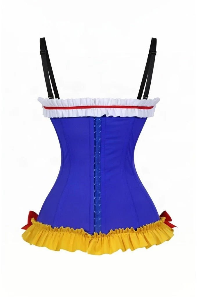Lavish Blue/White/Red/Yellow Stretch Lycra Bustier Corset with Underwire Cups