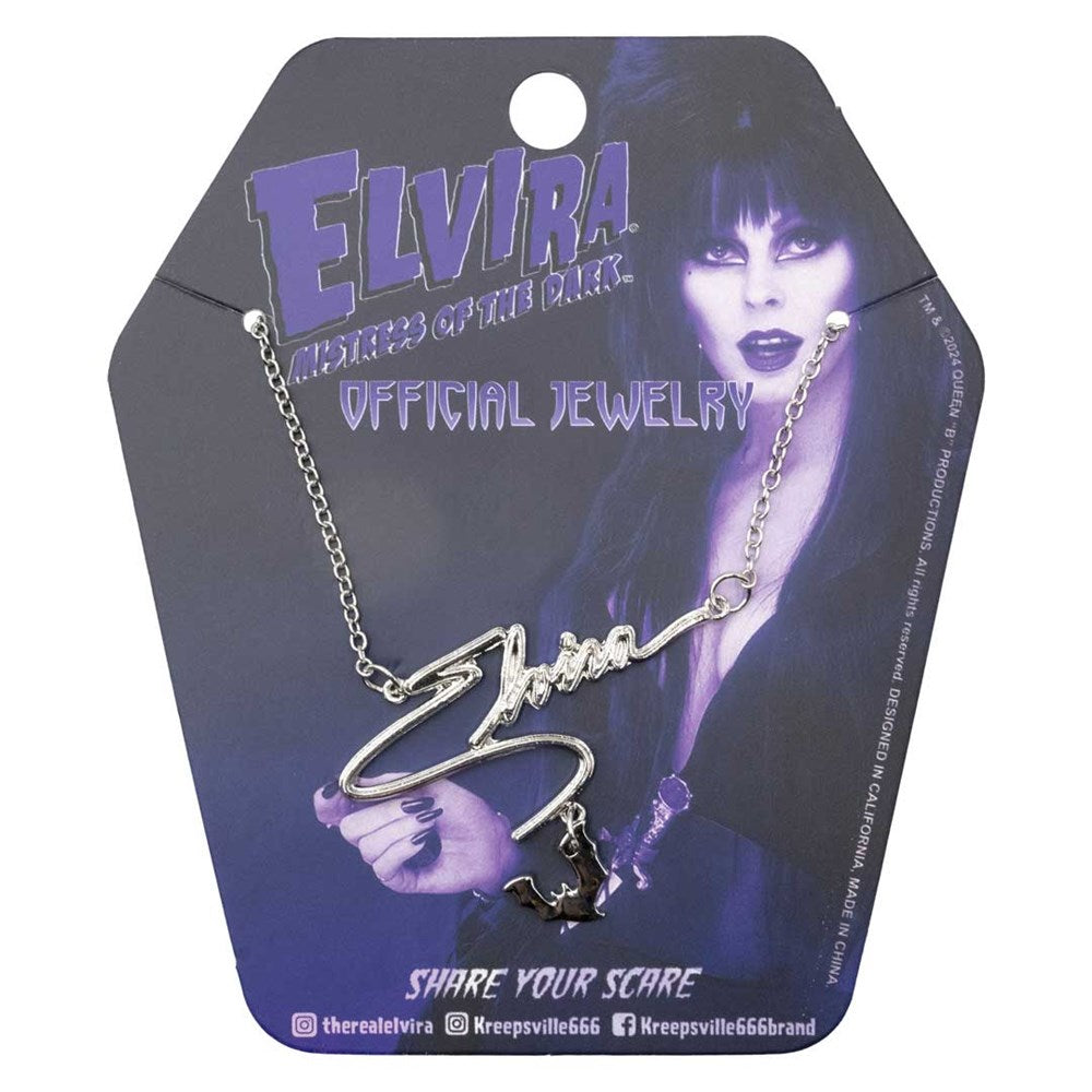Elvira Bat Name Text Necklace