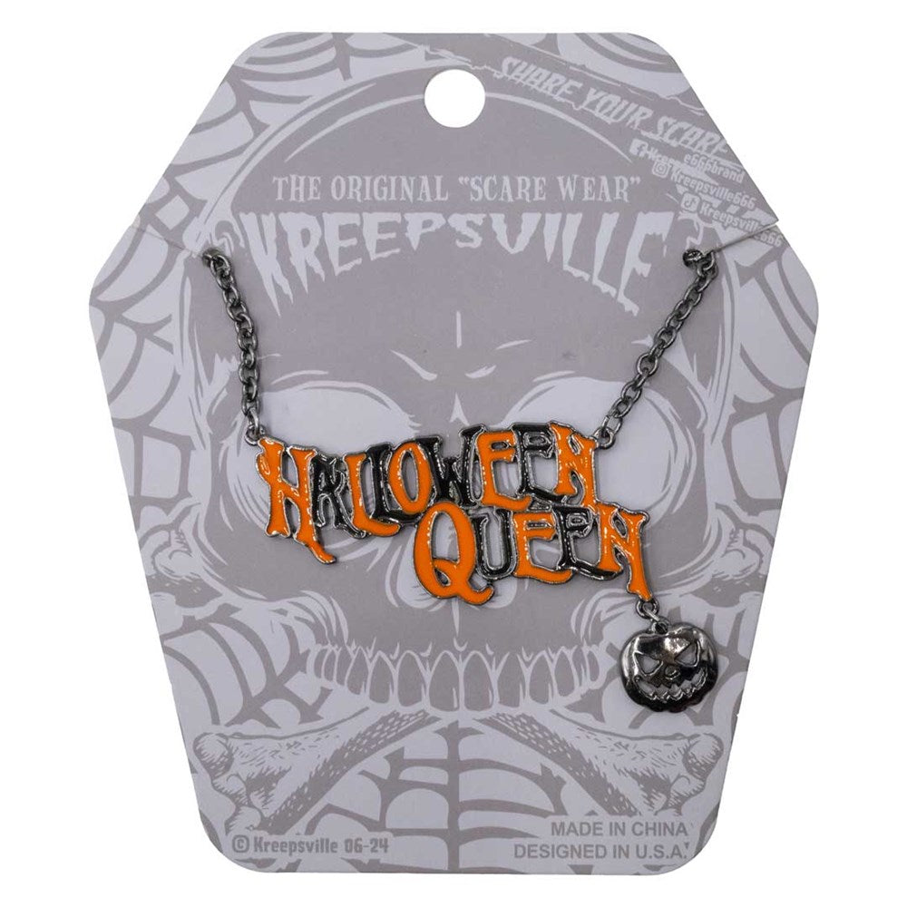 Halloween Queen Text Necklace