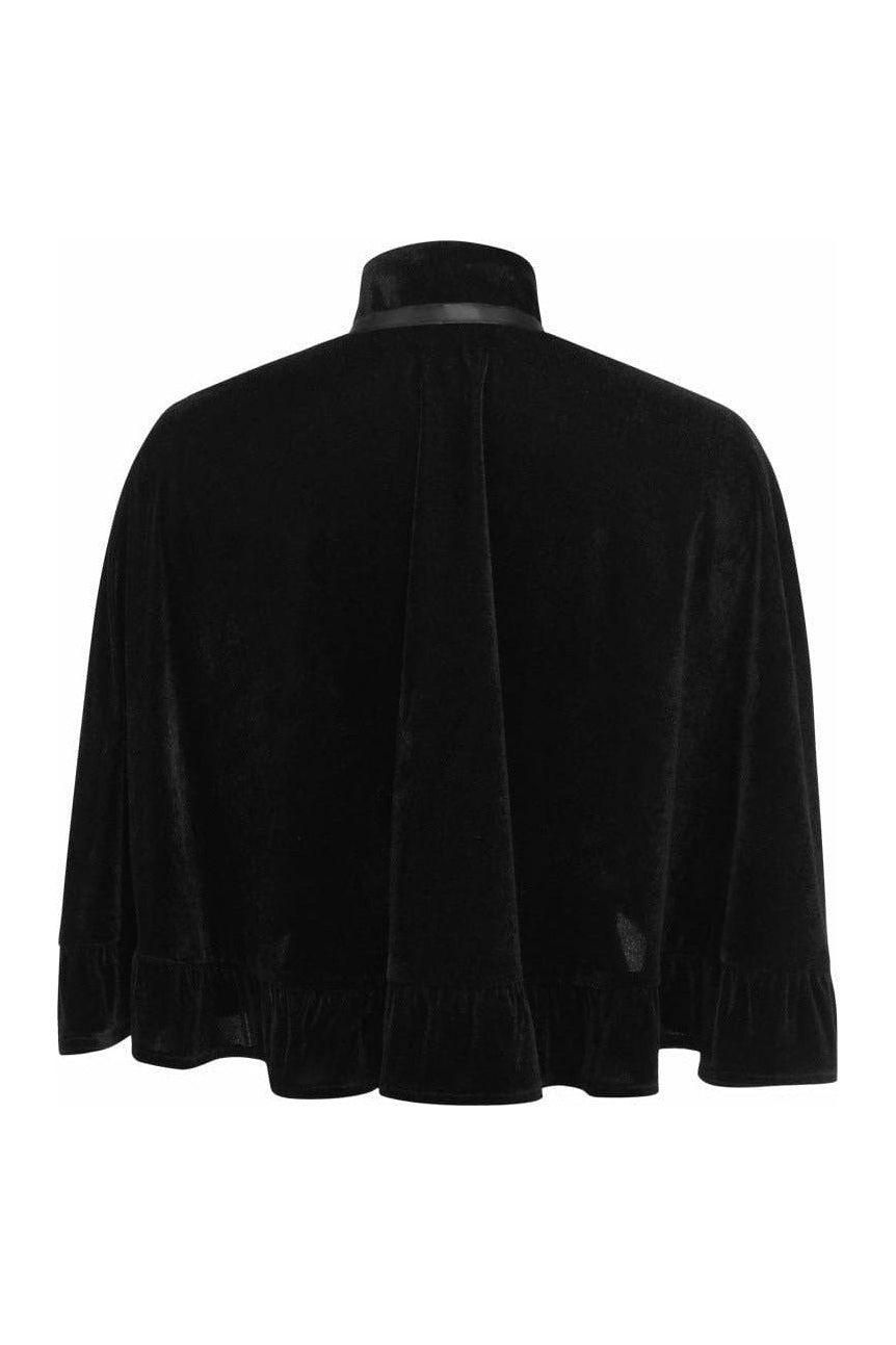 Black Velvet Ruffle Cape - Daisy Corsets
