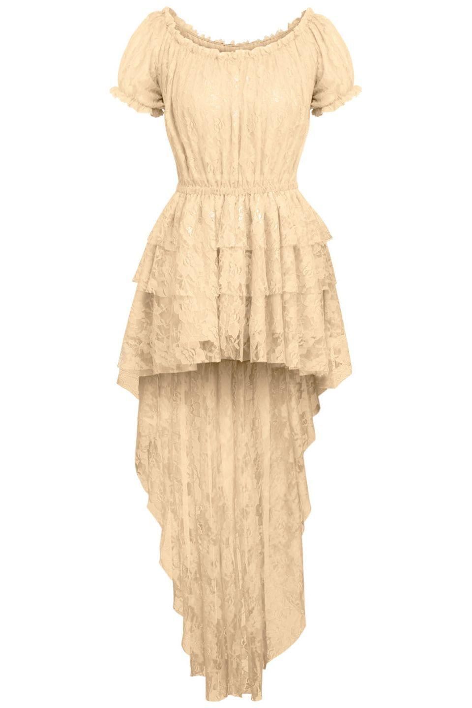 Daisy Corsets Cream High Low Lace Dress – Hip Crypt