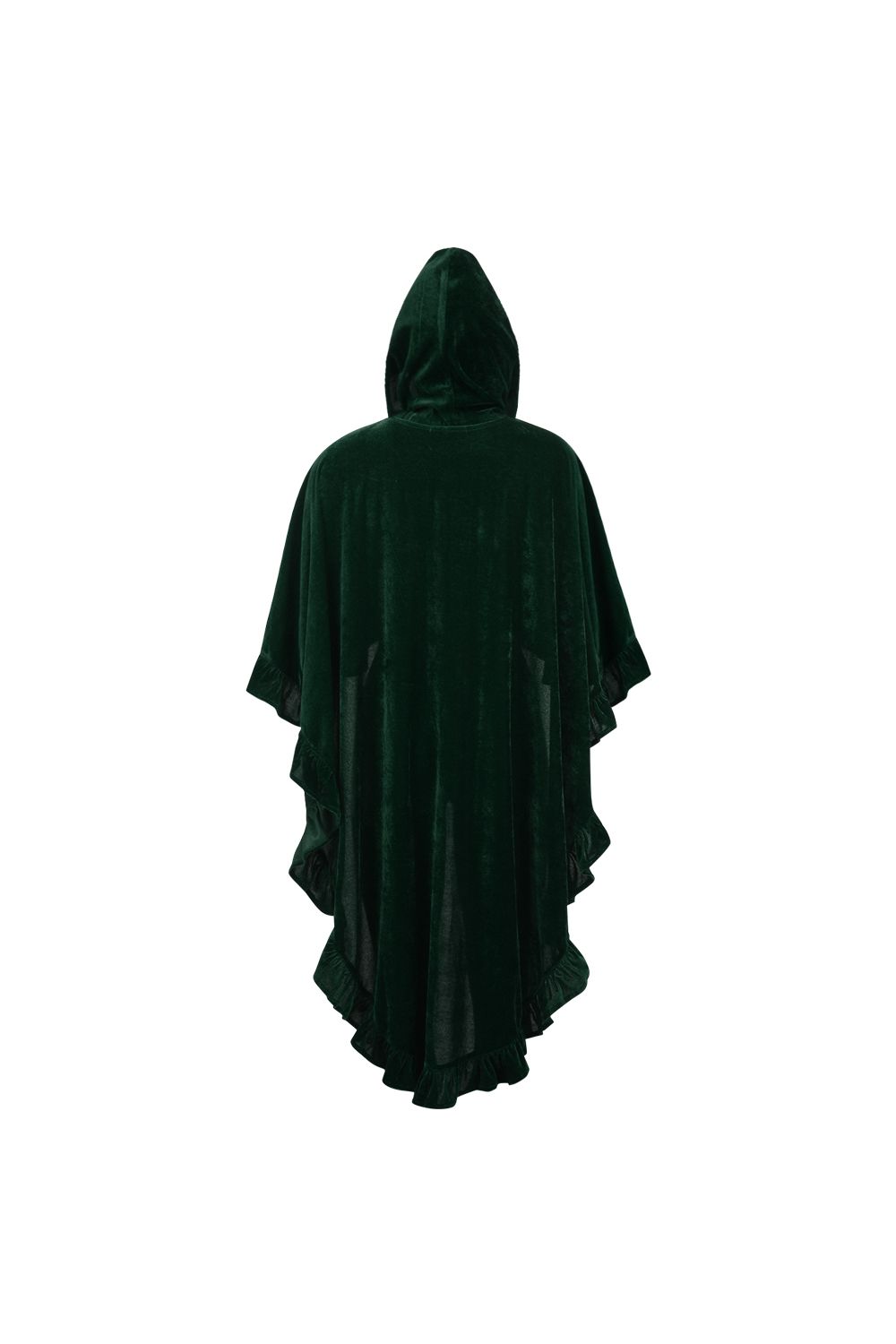 Dark Green Velvet Hooded Ruffle Cape - Daisy Corsets