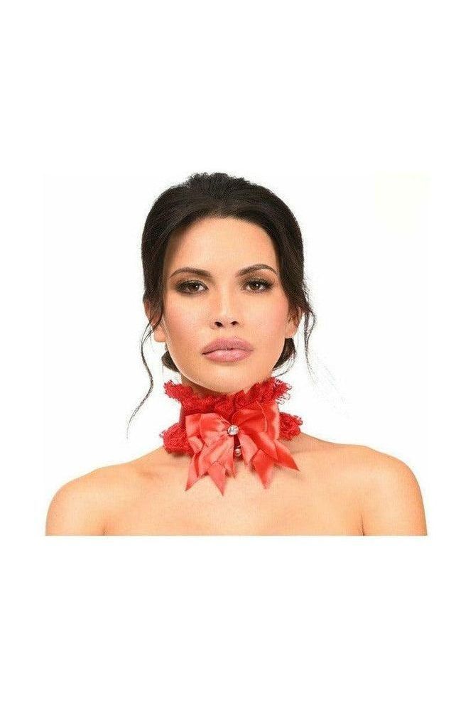 Kitten Collection Red/Red Lace Choker - Daisy Corsets