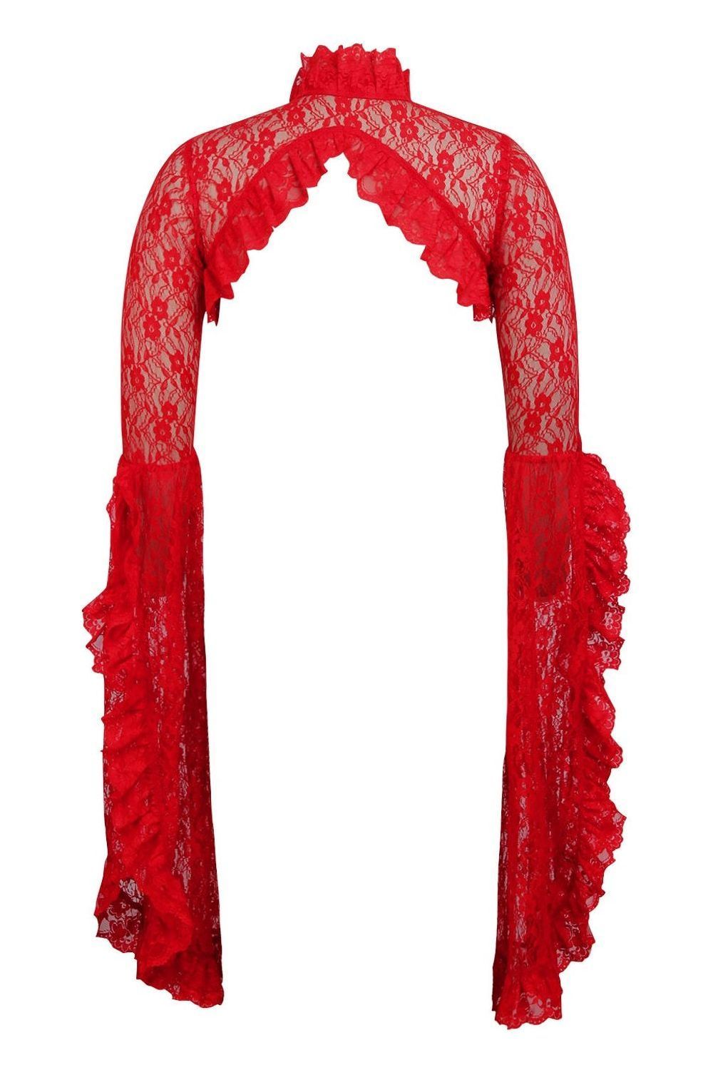 Red Lace Shrug Bolero Jacket - Daisy Corsets