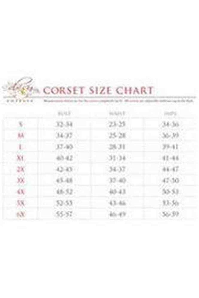 Top Drawer Steel Boned Diamond Print Underwire Curvy Cut Waist Cincher Corset - Daisy Corsets