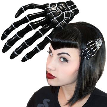 XL Skeleton Bone Hand Slide Black Accessories Barrettes Halloween Kreepsville Hip Crypt Alt Fashion Goth
