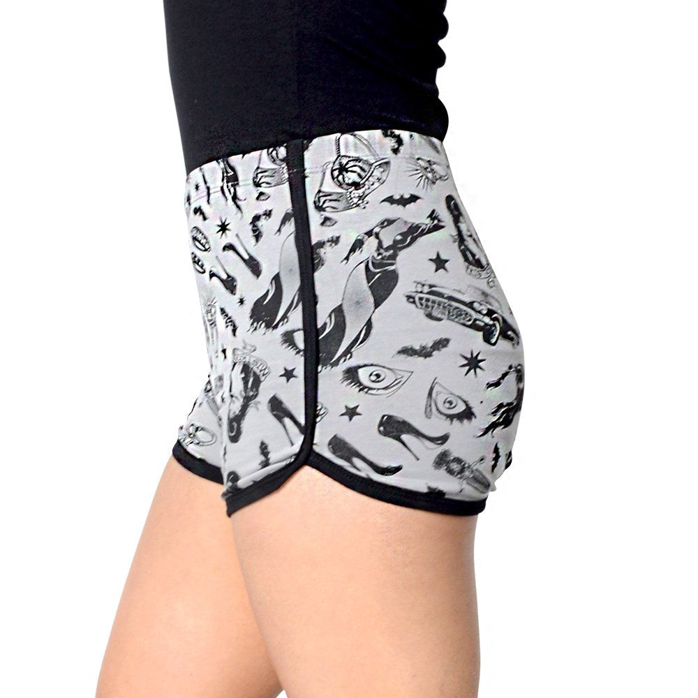 Elvira Comic Icon Womens Running Shorts Hip Crypt Kreepsville Halloween Spooky Season