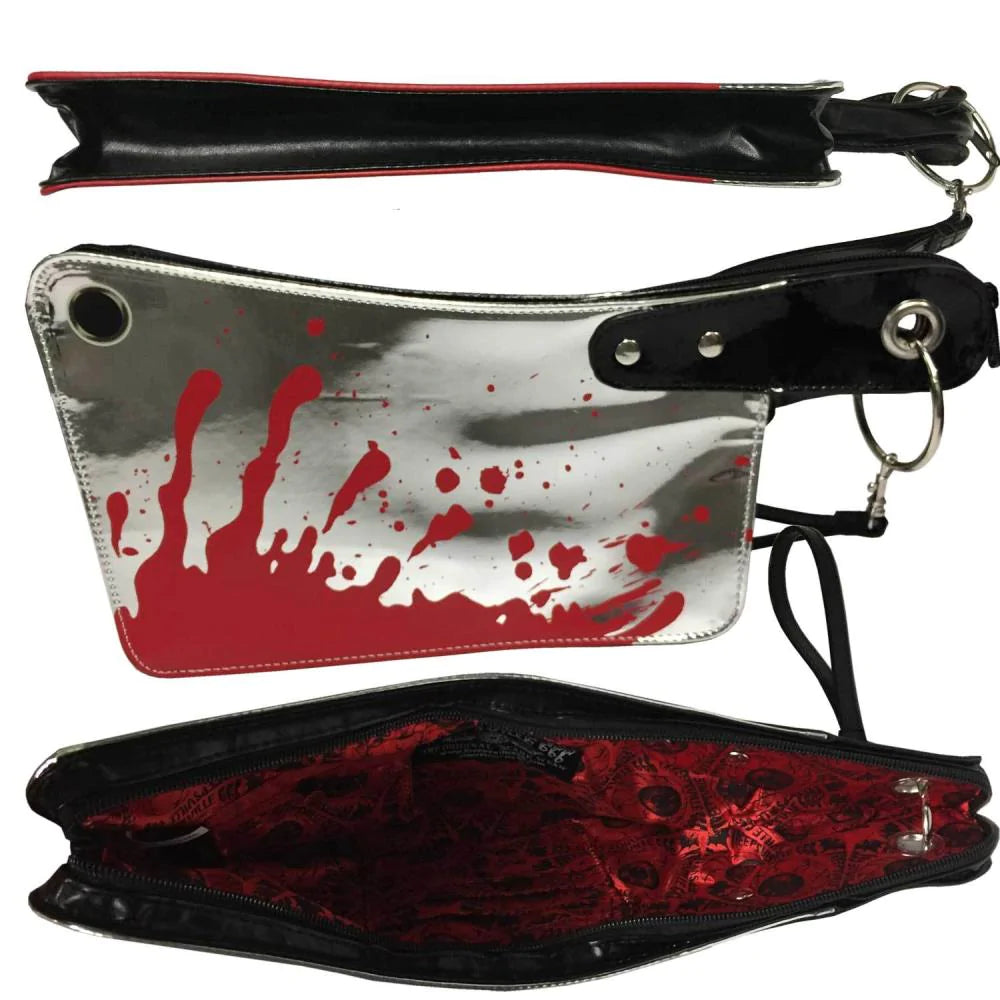 Cleaver Clutch Bag Metallic Purse Handbag Hip Crypt Kreepsville Halloween Horror Crossbody