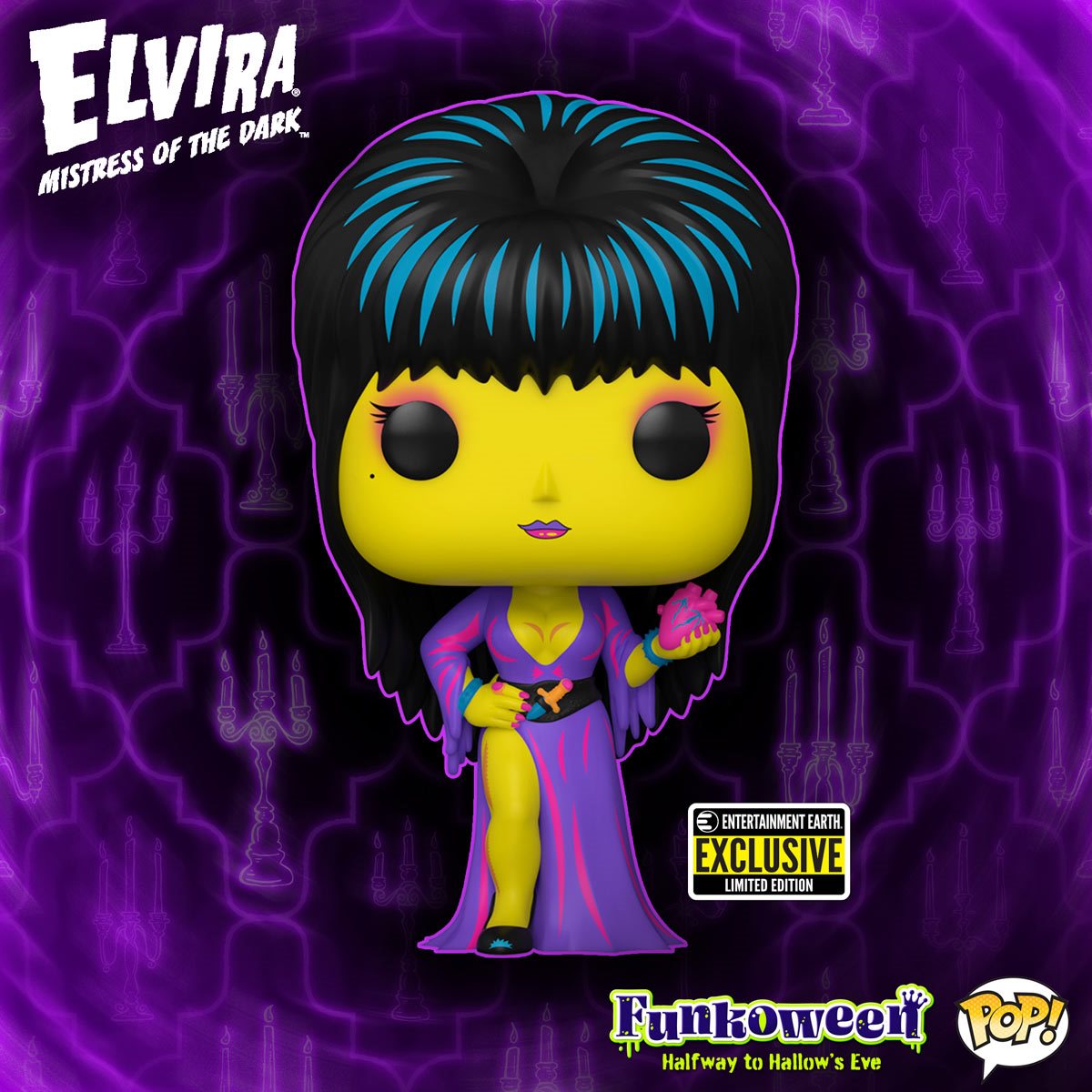 Elvira Black Light Funko Pop! Vinyl Figure #68 - EE Exclusive