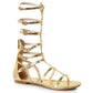 015-ZENA Ellie Shoes  Gladiator Flat Sandal. FLATS KNEE HIGH