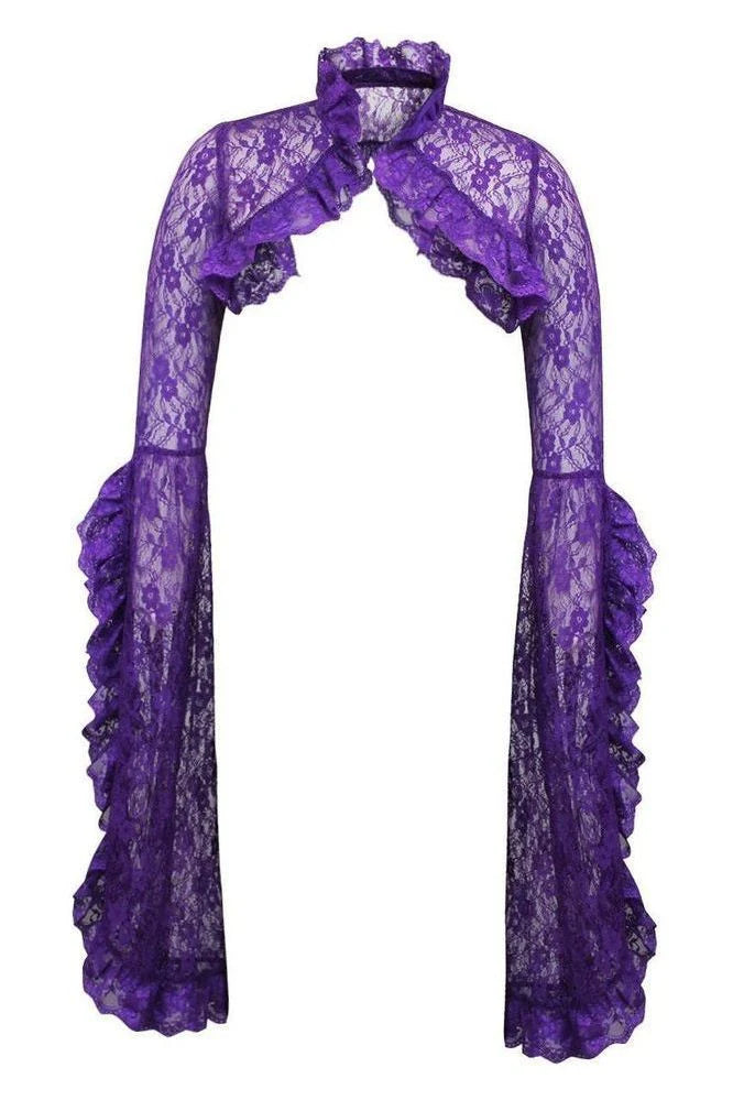 Purple Lace Shrug Bolero Jacket Gothic Clothing Hip Crypt Daisy Corsets