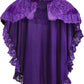 Tapered Dark Purple Velvet & Lace Capelet
