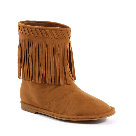 101-MEEKO 1031 Shoes Flat Children's Moccasin Boot with Fringe. ANKLE BOOT