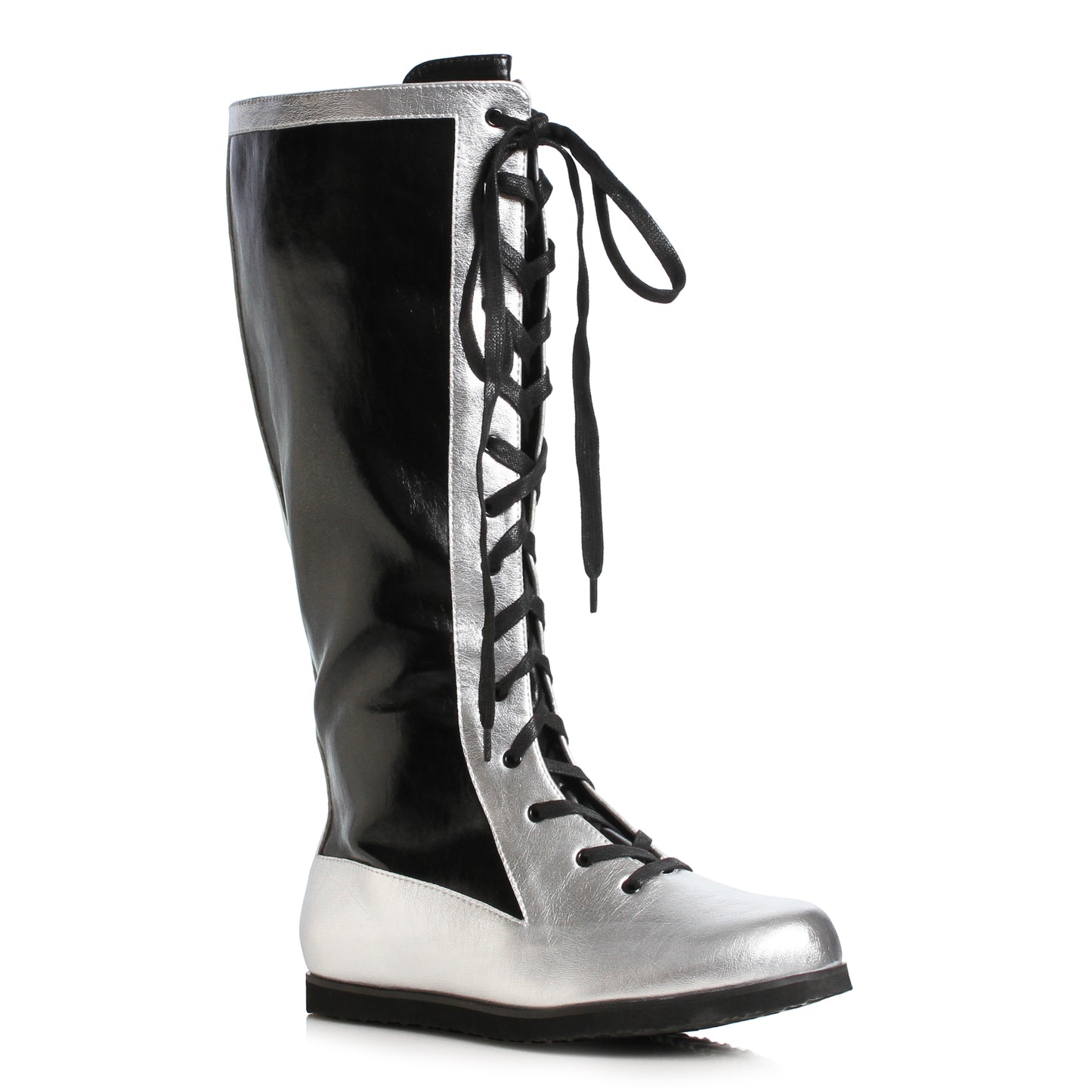 119-MACHO 1031 Shoes 1" Men's Boot with Side Zipper & Front Laces FLATS KNEE HIGH