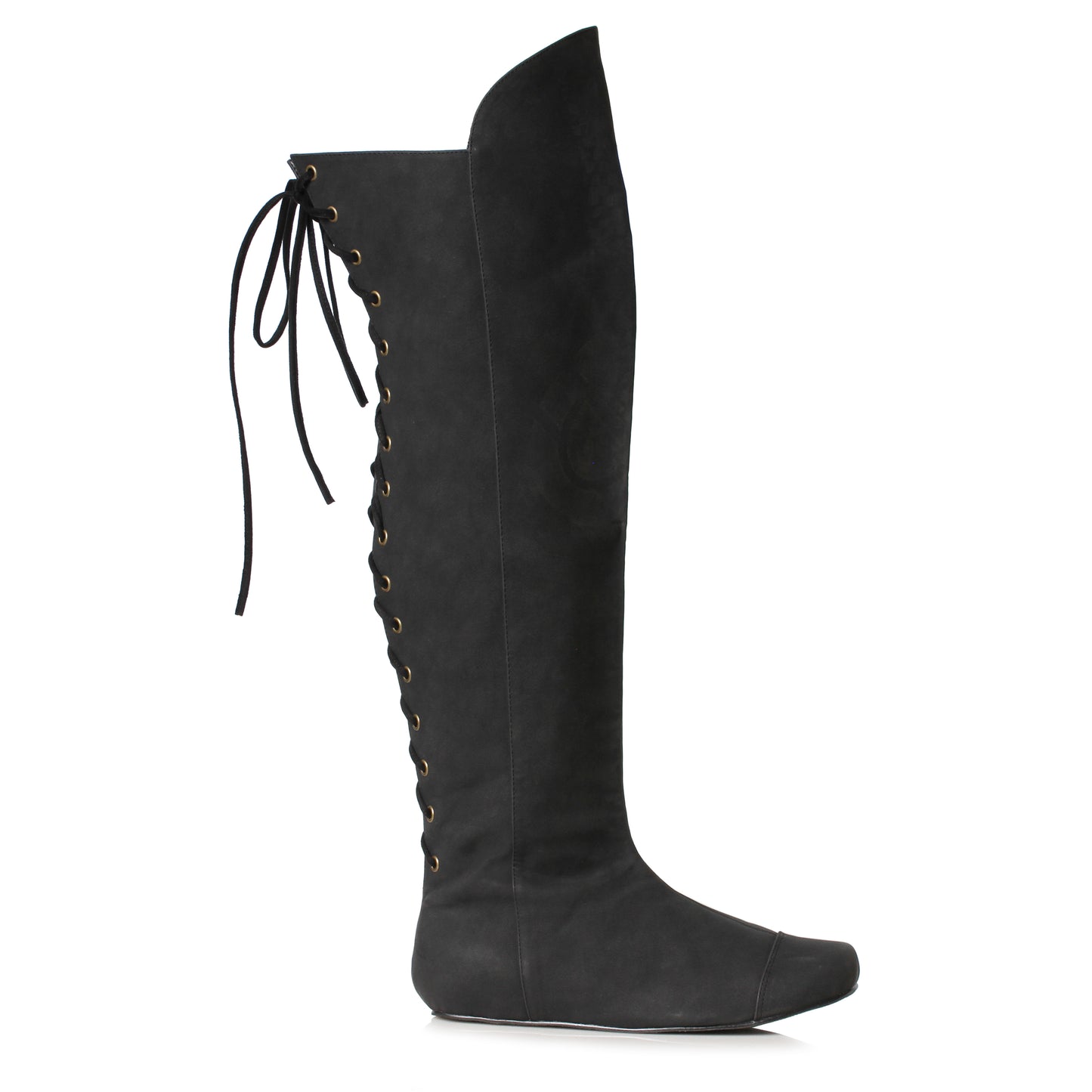 119-RICHARD 1031 Shoes 1" Men's Over the Knee Boot with Laces in Back FLATS THIGH HIGH