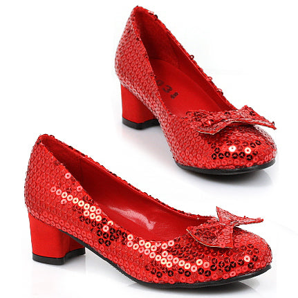 153-JUDY 1031 Shoes 1" Heel Sequined Slipper Shoe Childrens. HEELS