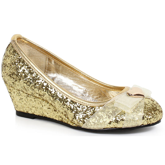 171-PRINCESS 1031 Shoes 1" Heel Children's Glitter Princess Shoe with Heart décor HEELS