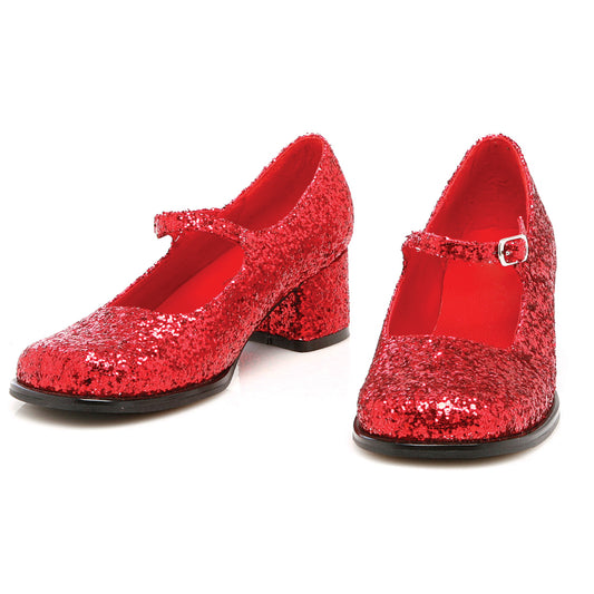 175-EDEN-G 1031 Shoes 1.75" Heel Red Glitter Maryjane Childrens. 