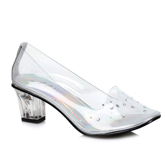 213-ANASTASIA Ellie Shoes 2" Heel Clear Slipper COMPETITIO 2 INCH HEEL PUMPS