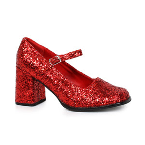 300-EDEN-G 3" Heel Mary Jane Glitter Shoes.