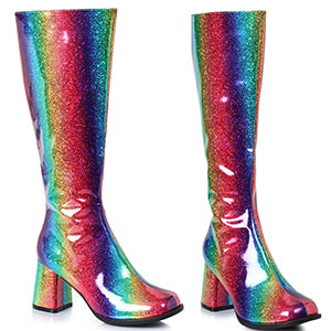 300-SUMMER 3" Knee High Rainbow Boots W/Zipper.