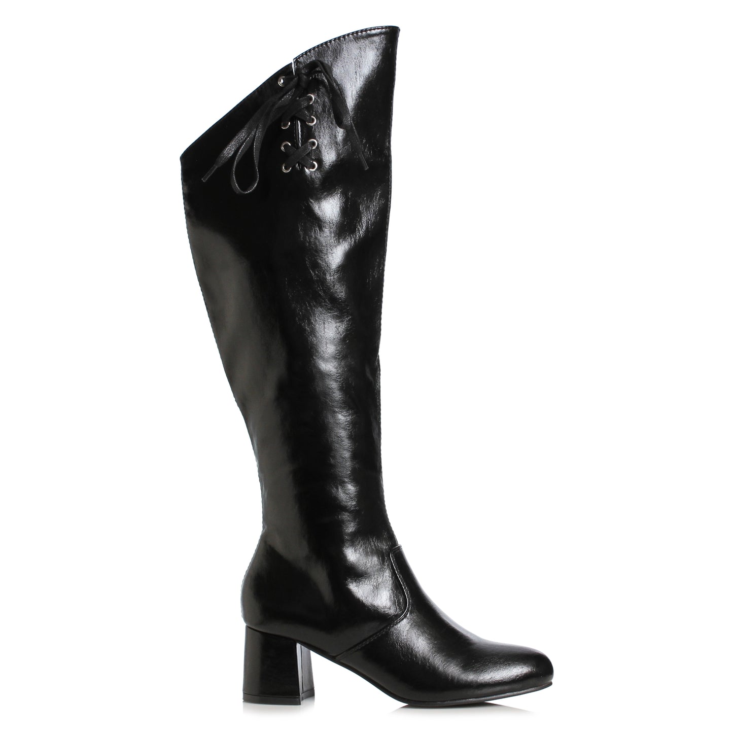 300-TRIXIE Ellie Shoes 3" Heel Knee High Boot with Side Zipper & Lace Up Detail 3 INCH HEEL KNEE HIGH