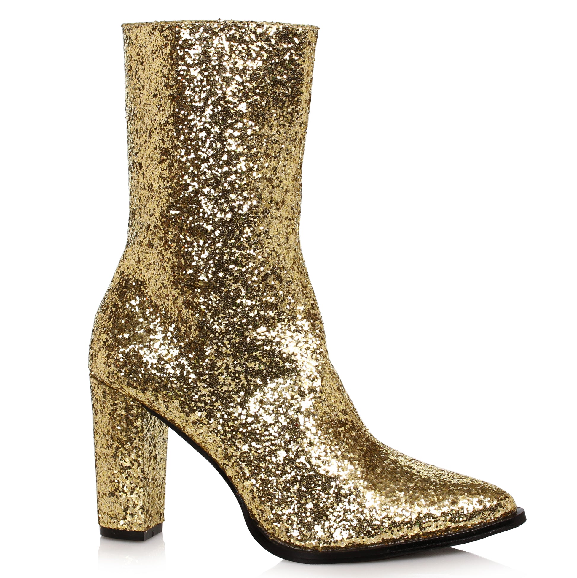 325-FRESCA Ellie Shoes 3" Womens Glitter Gogo Calf Boot ANKLE BOOT 3 INCH HEEL