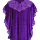Tapered Dark Purple Velvet & Lace Capelet