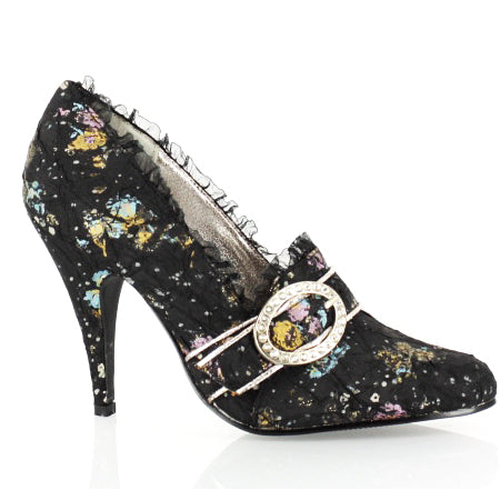 418-ANNETTE Ellie Shoes 4.5" Decorative Fabric Pump W/Rhinestones. 4 INCH HEEL SALES 4 IN