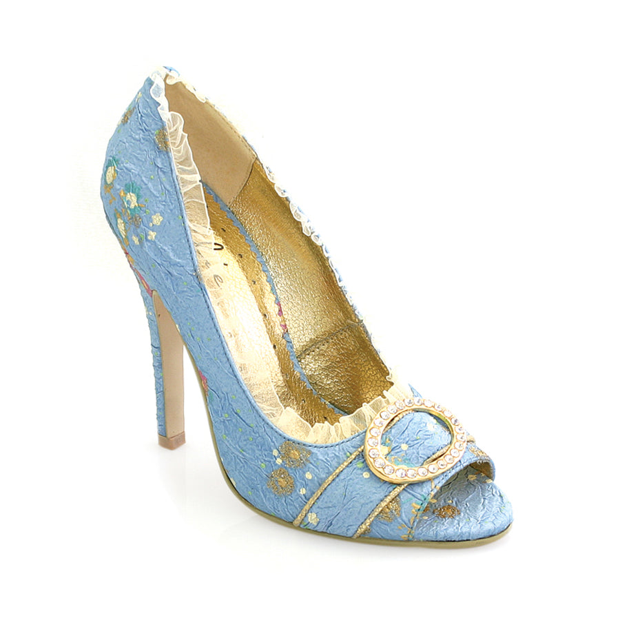 418-TORI Ellie Shoes 4.5" Decorative Fabric Peep-Toe W/Rhinestones. 4 INCH HEEL PUMPS SALES 4 IN