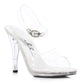 421-BROOK Ellie Shoes 4.5" Heel Clear Sandal. COMPETITIO EXTENDED S 4 INCH HEEL